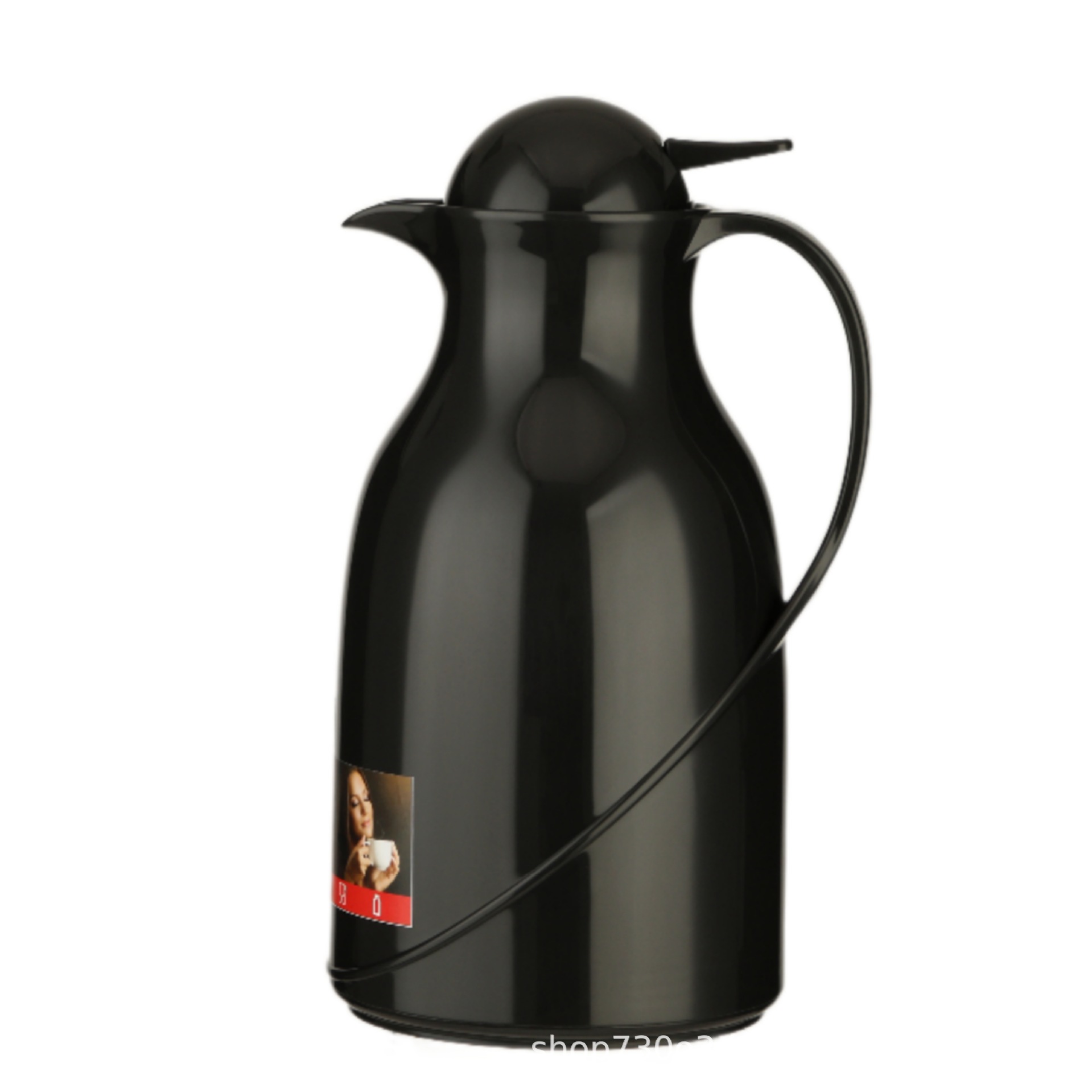 Plastic household insulated kettle, creative handle style, festive and simple vacuum kettle for beverages, tea, coffee, juice and milk Item Picture