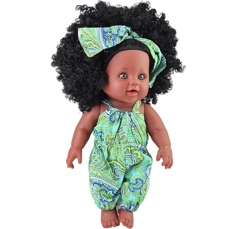 30 cm Black princess African doll, reborn vinyl figurine, bath toy, simulated baby doll Application Scenario