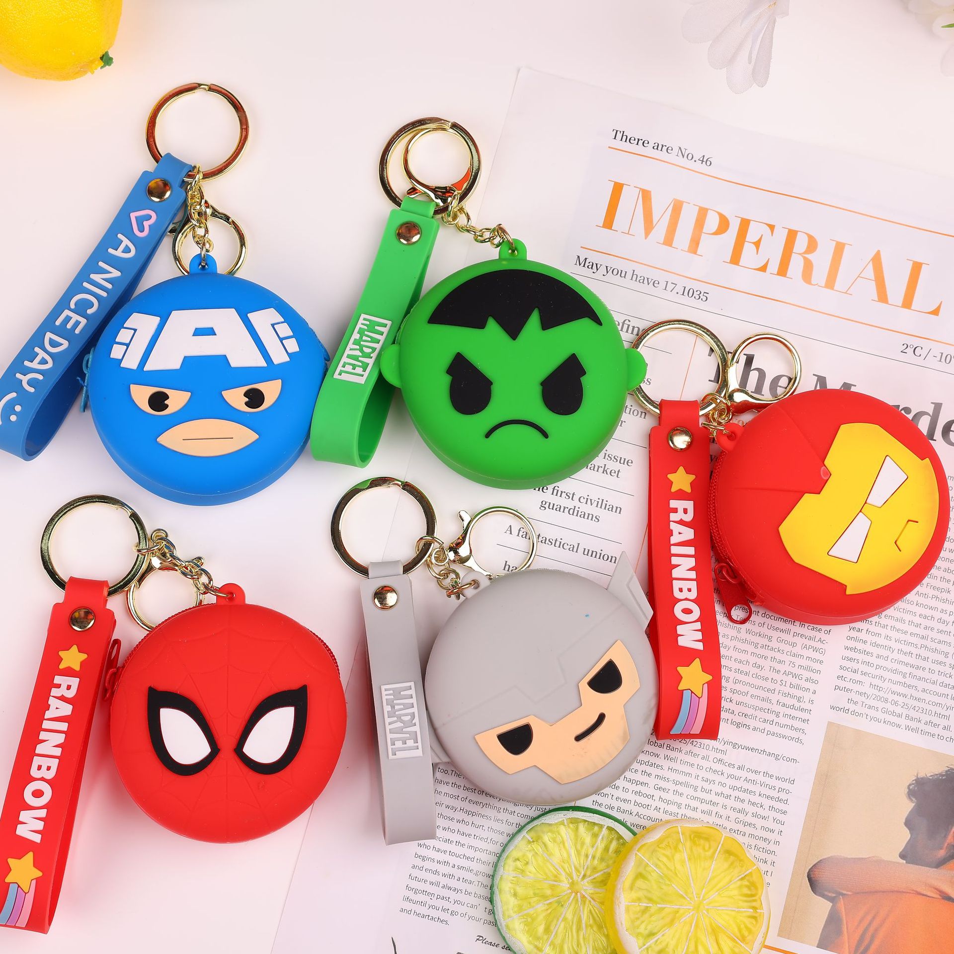 Marvel series silicone purse for children net red small bag purse pendant