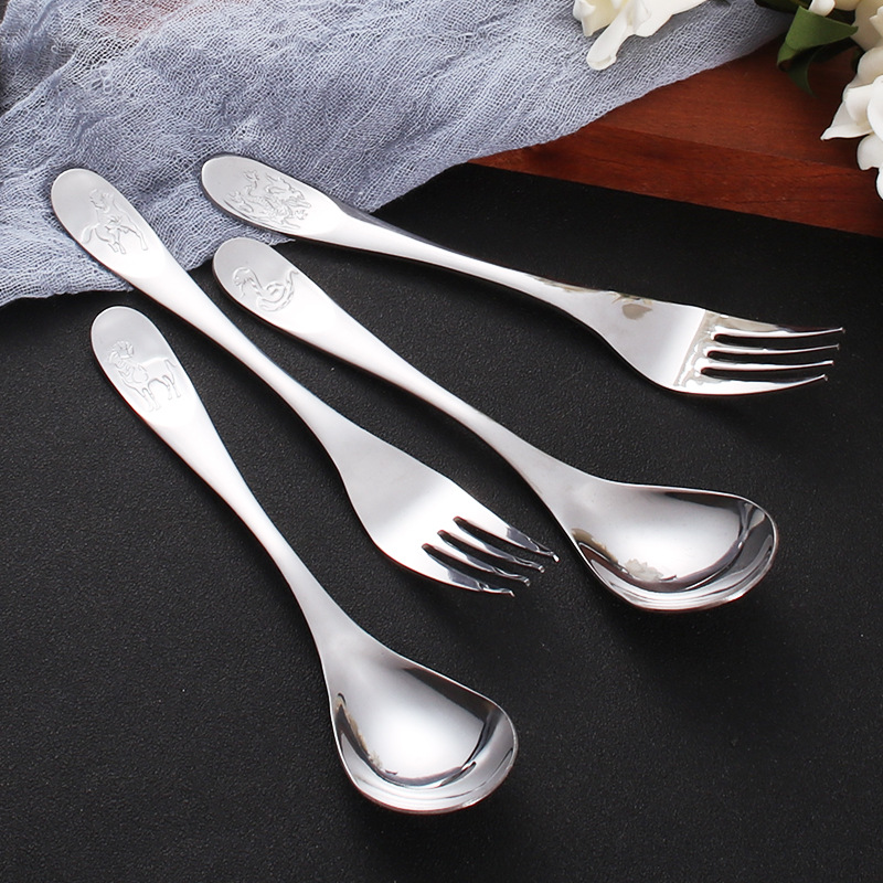 410 stainless steel tableware, twelve Chinese zodiac series, creative dessert spoons, coffee stirring spoons Item Picture
