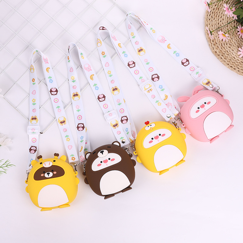 Portable mobile phone sundries backpack cute silicone purse stalls supply children crossbody backpack direct supply