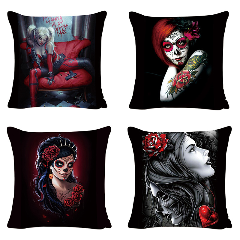 Halloween pillow Amazon bestseller Cushion cover, anime cartoon Nordic sofa pillowcase, custom cushion cover details Picture