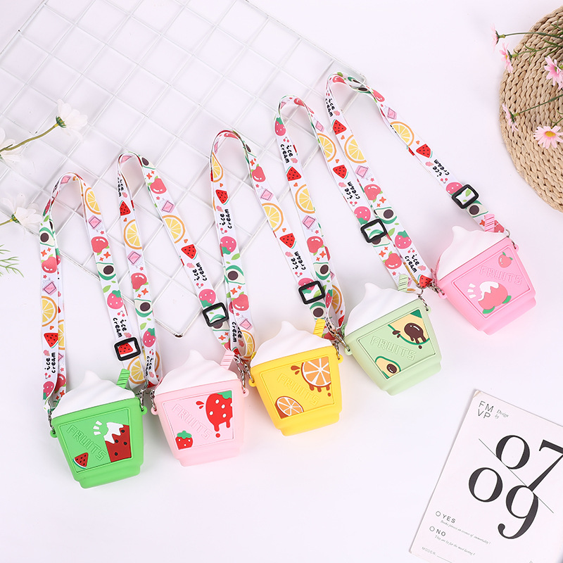 Cute ice cream crossbody bag Fashion fashion boys and girls silicone bag children's bag summer new shoulder bag thumbnail