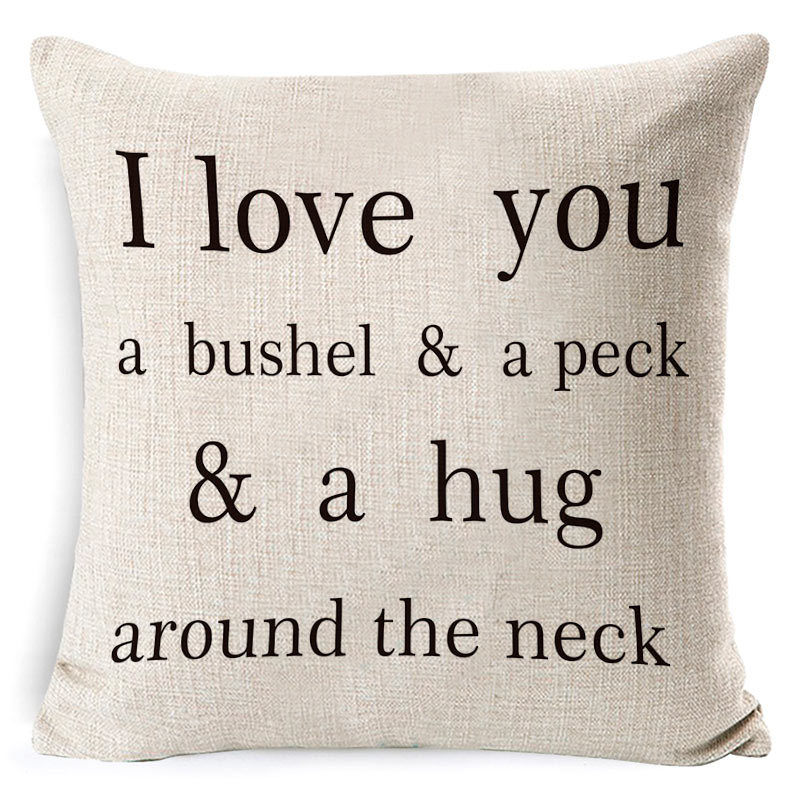 Valentine's Day pillowcase cross-border Amazon new English letter pillow sofa linen super soft cushion cover Application Scenario