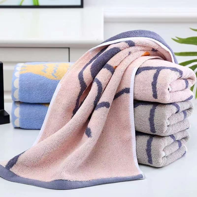 Two thick children's towels, pure cotton, suitable for both adults and children. These children's towels absorb water and do not shed fibers Item Picture