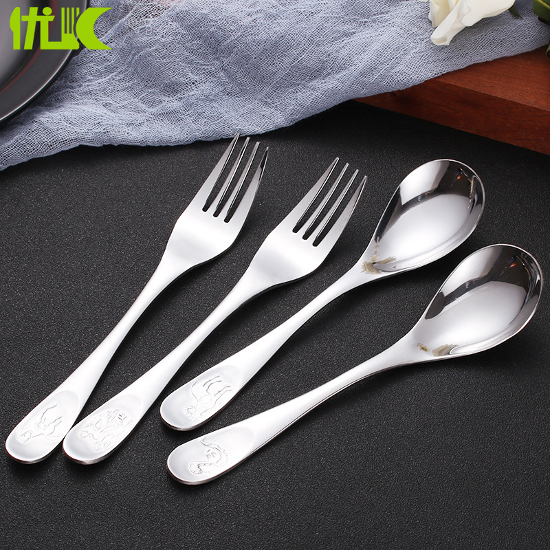 410 stainless steel tableware, twelve Chinese zodiac series, creative dessert spoons, coffee stirring spoons details Picture