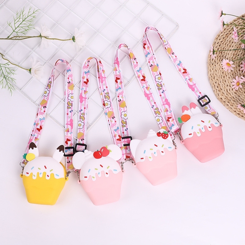 Single shoulder crossbody bag mini bag coin purse net celebrity small bag cartoon casual silicone bag children foreign girl animation