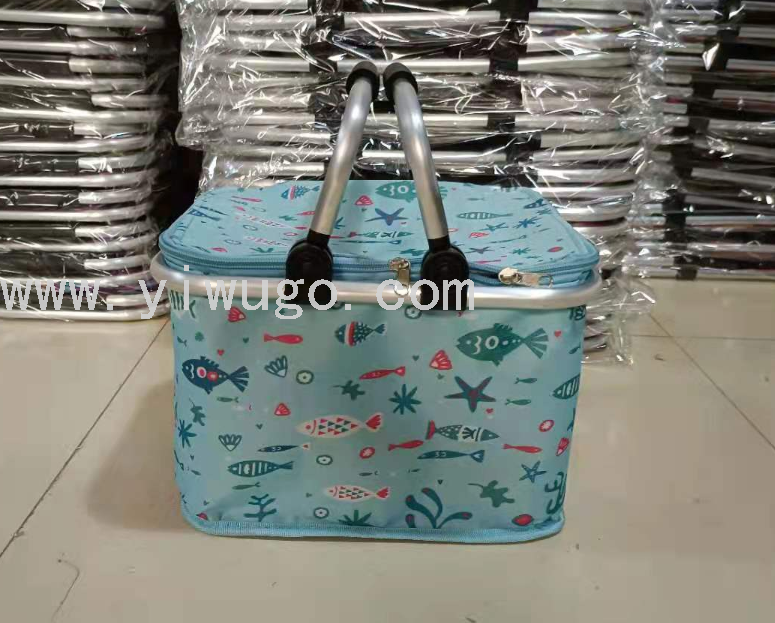 Oxford cloth small insulation basket shopping basket storage basket preservation basket picnic basket wholesale spot
