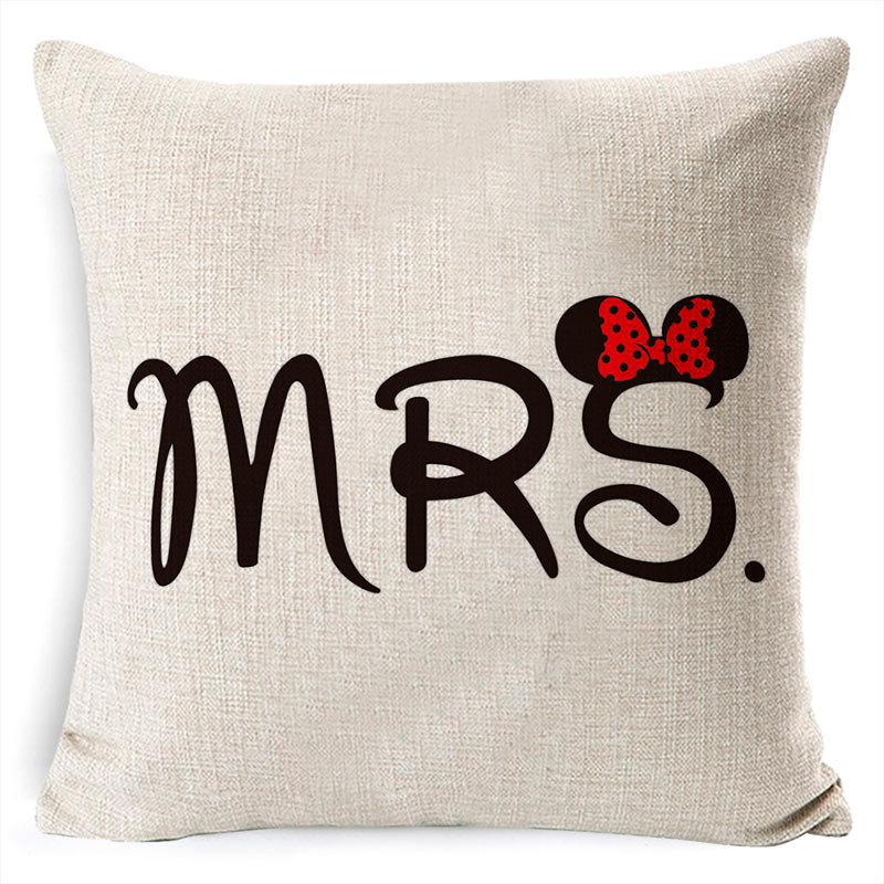 Valentine's Day pillowcase cross-border Amazon new English letter pillow sofa linen super soft cushion cover Item Picture