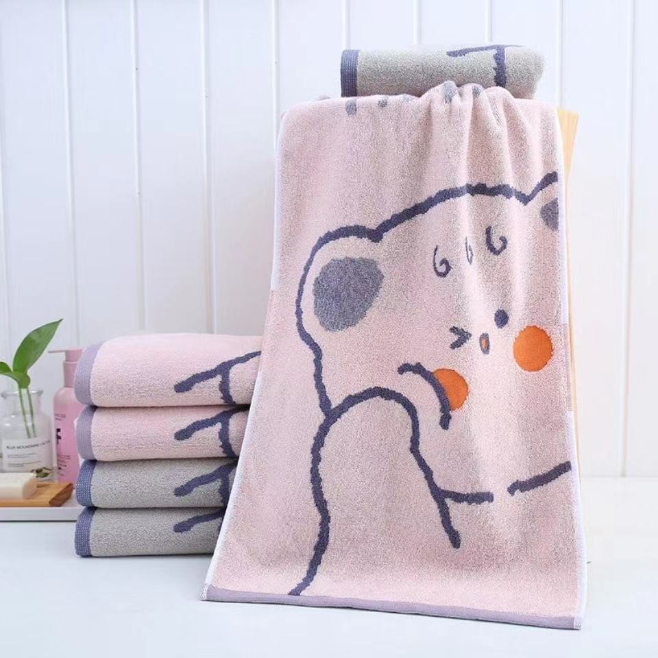 Two thick children's towels, pure cotton, suitable for both adults and children. These children's towels absorb water and do not shed fibers details Picture