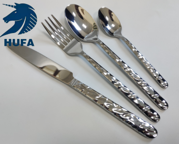 430 wood-grain imitation handle stainless steel knife, fork and spoon Western tableware set, Japanese and Korean tableware four-piece set, steak knife and chopsticks Stainless steel Western tableware set, easy to clean, stainless steel not prone to mold, mirror polished