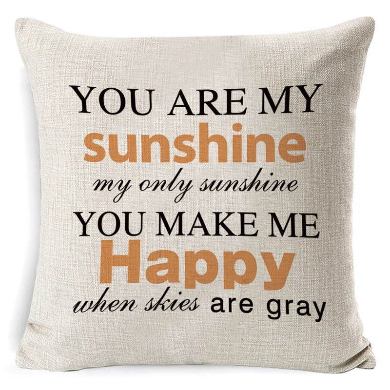 Valentine's Day pillowcase cross-border Amazon new English letter pillow sofa linen super soft cushion cover Specification image