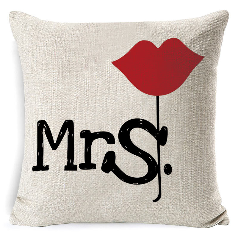 Valentine's Day pillowcase cross-border Amazon new English letter pillow sofa linen super soft cushion cover details Picture