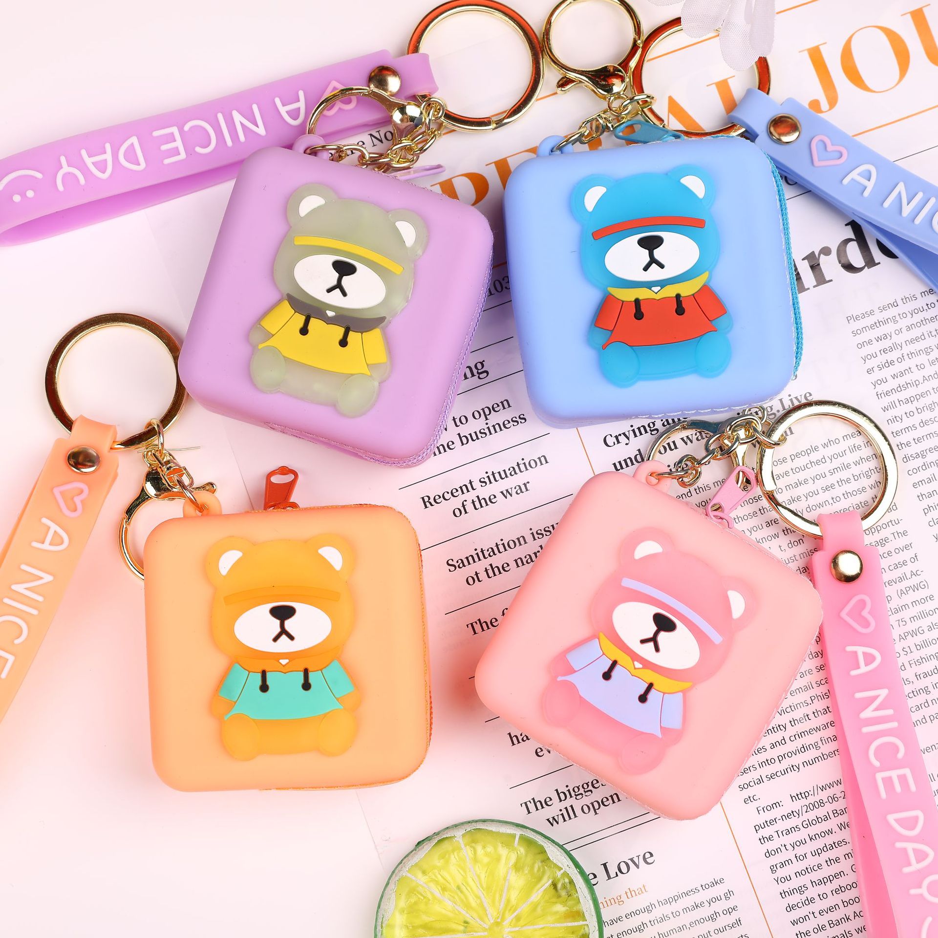 New cute bear coin purse boy girl gift wholesale cartoon coin purse fashion child crossbody small bag Korean version