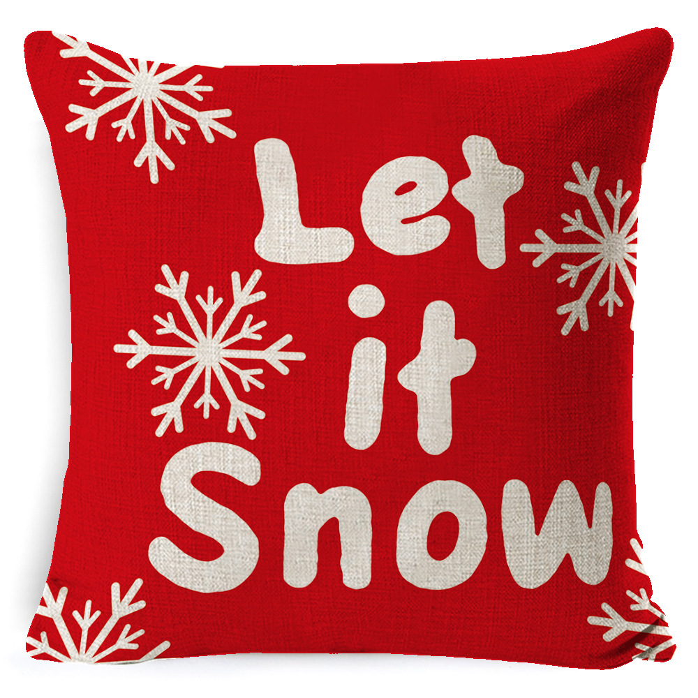 2021红色格子圣诞节抱枕套桃皮绒沙发靠垫套办公室靠枕套亚麻新款详情图4