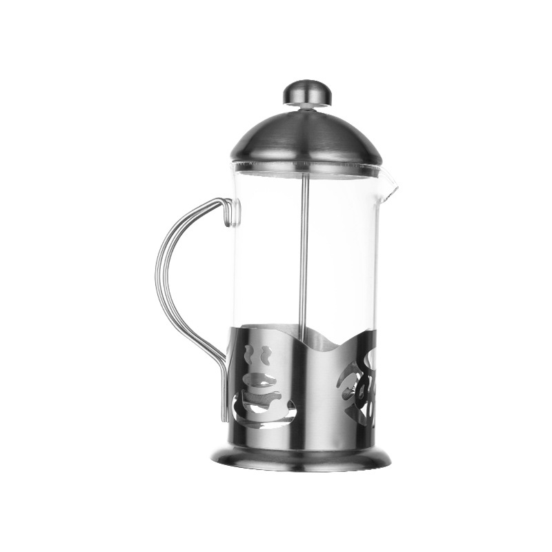 Cross-border bestsellers: stainless steel glass coffee pot, Mocha pot, tea infuser, stainless steel French press coffee cup Specification image