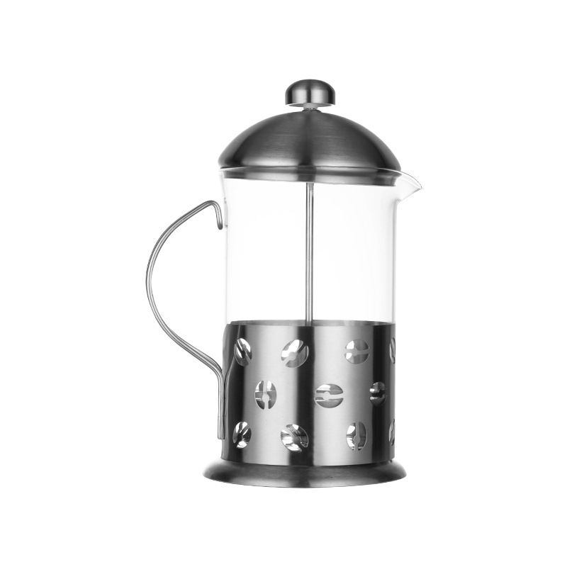 Cross-border bestsellers: stainless steel glass coffee pot, Mocha pot, tea infuser, stainless steel French press coffee cup Application Scenario