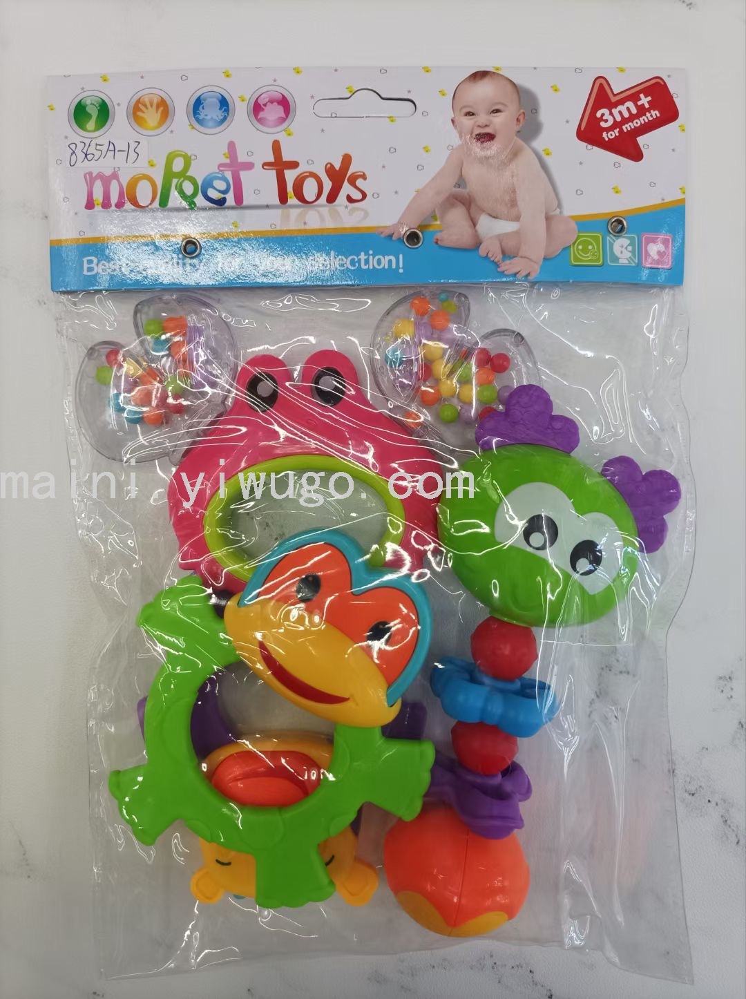 婴儿玩具0一1岁手摇铃两个月一三宝宝新生儿抓握铃铛训练益智早教