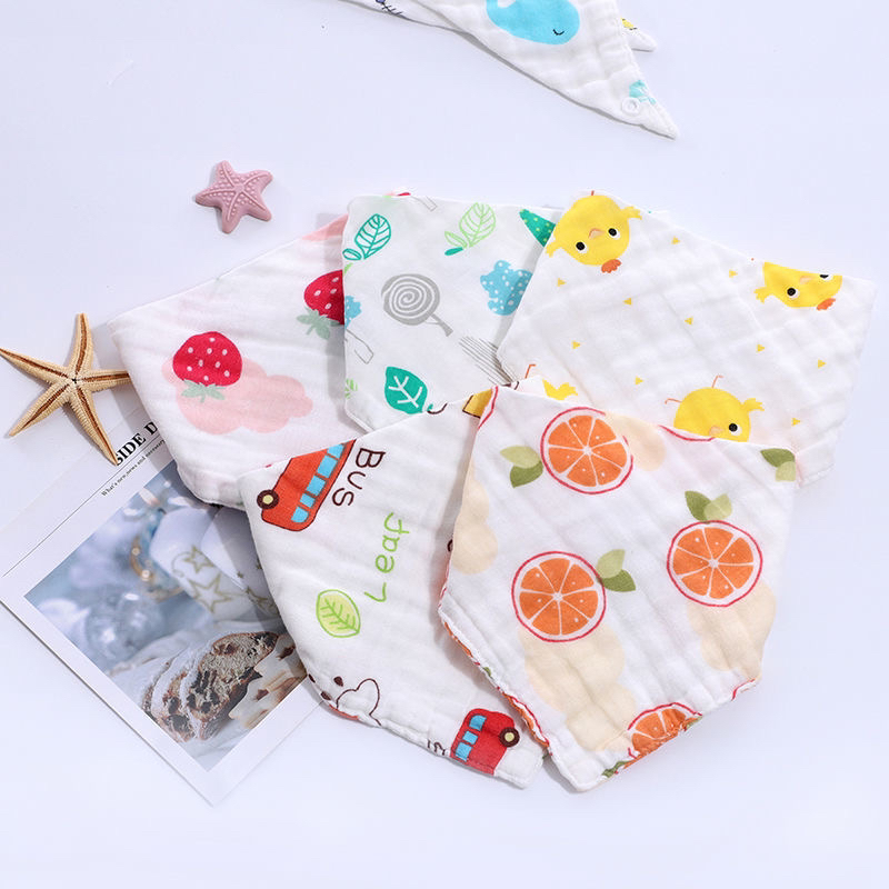 Seis capas de gasa de algodón baby babble toalla baby triangle toalla niños babero Application Scenario