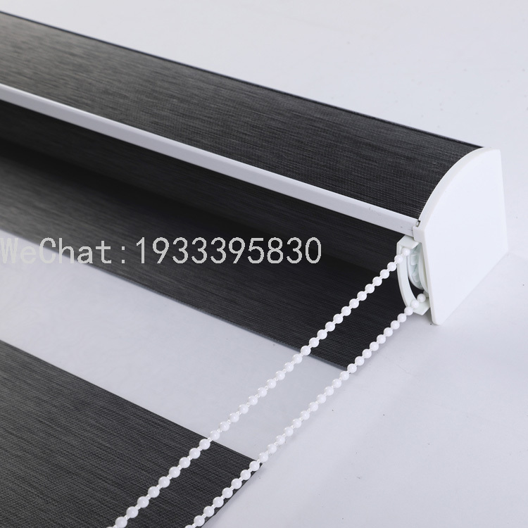 Day and night curtains, soft gauze curtains, roller blinds, office and meeting room dimming curtains, lifting double-layer blinds, blackout black Item Picture