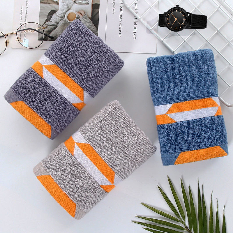Pure cotton towel, high-end men's face towel, thickened, absorbent and non-shedding, suitable for washing face, adult orange time travel Item Picture