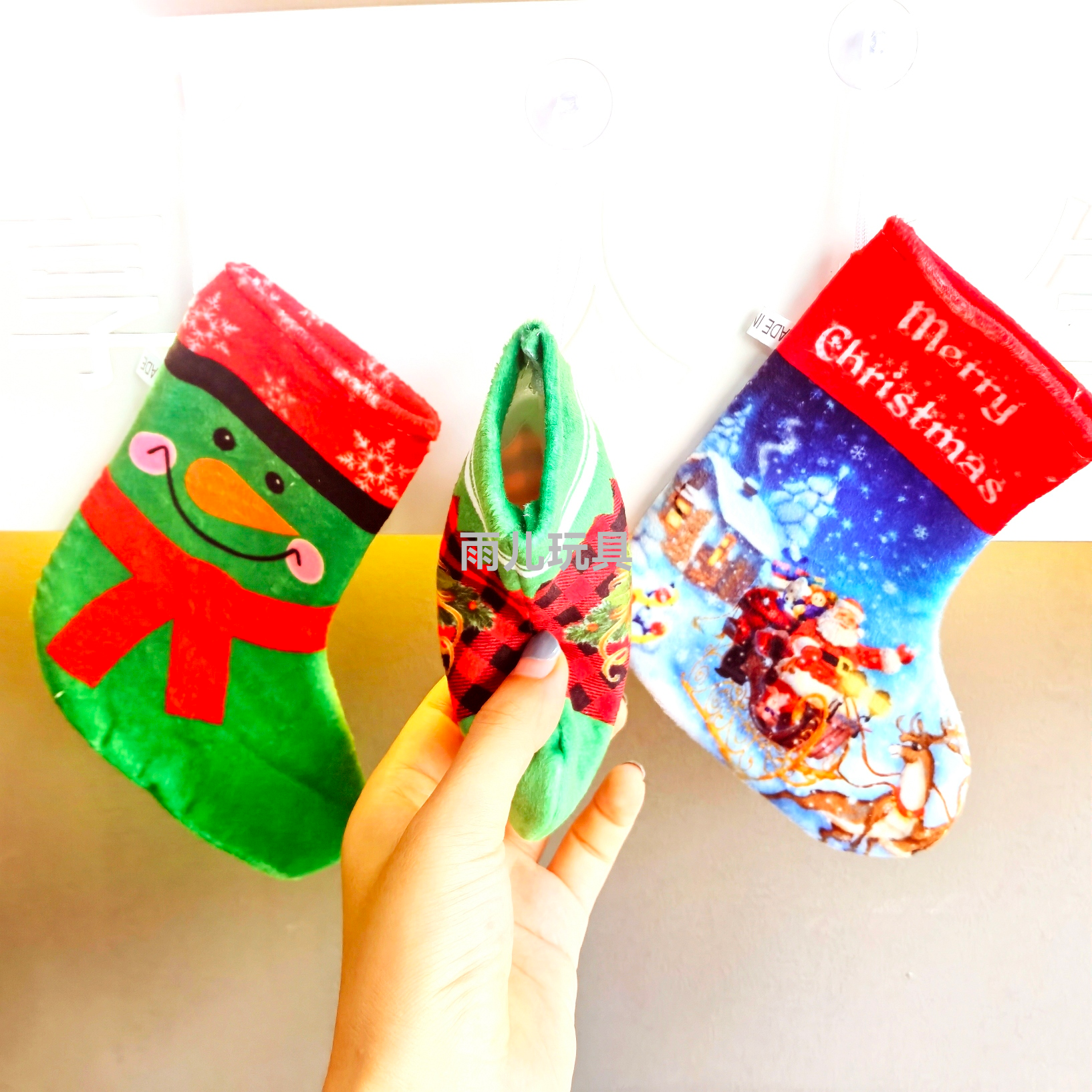 Calcetines de navidad bolsas de regalo caja de regalo decoración de árbol de navidad colgantes hombre de nieve alce calcetines ideas billeteras Item Picture