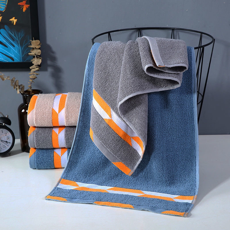 Pure cotton towel, high-end men's face towel, thickened, absorbent and non-shedding, suitable for washing face, adult orange time travel details Picture