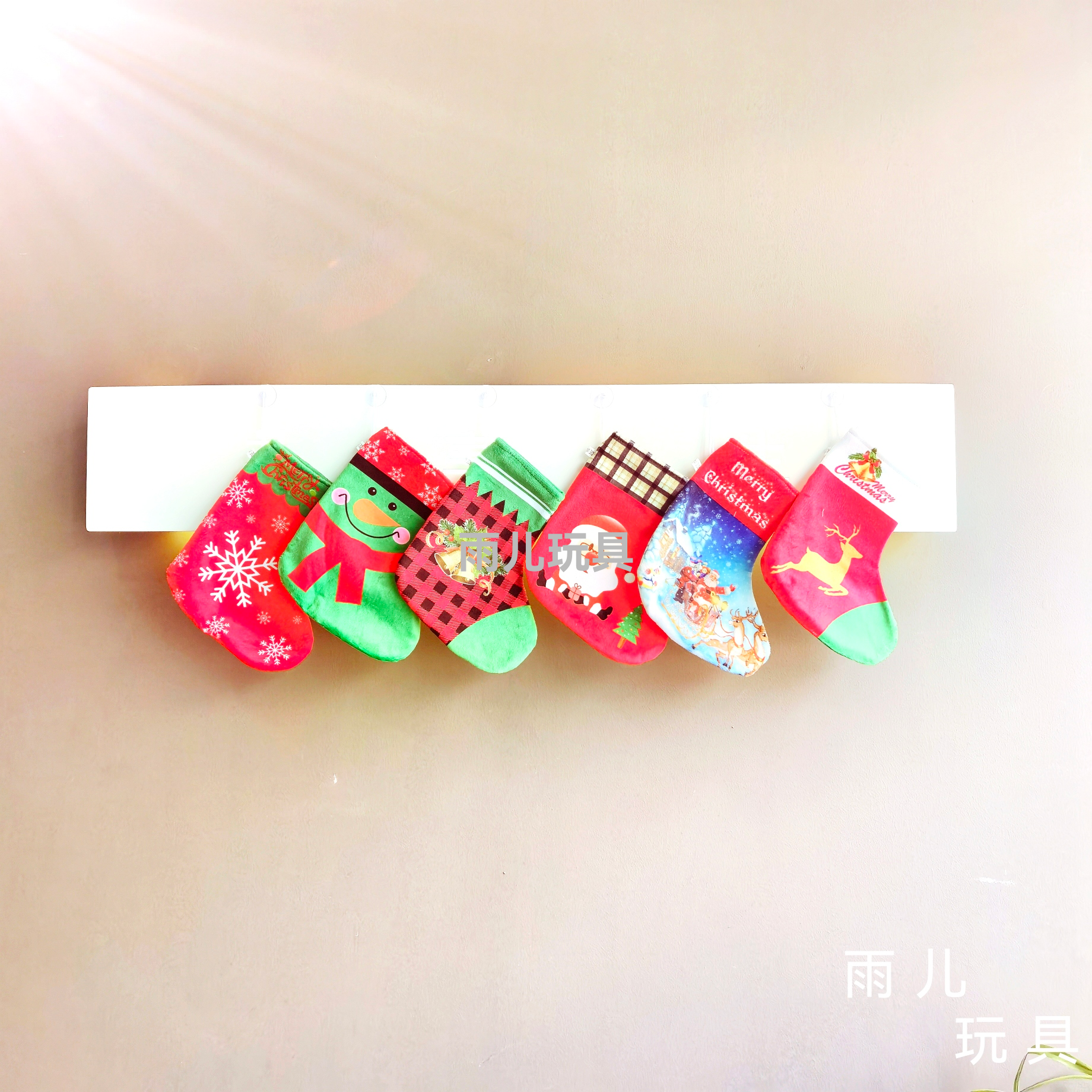 Calcetines de navidad bolsas de regalo caja de regalo decoración de árbol de navidad colgantes hombre de nieve alce calcetines ideas billeteras Specification image