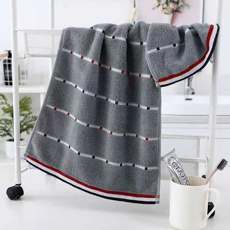 Algodón al por mayor absorción de agua sin pérdida de pelo toalla de baño para adultos toalla de baño para adultos toalla grande para uso doméstico toalla de mano engrosada punto de tira profunda Item Picture