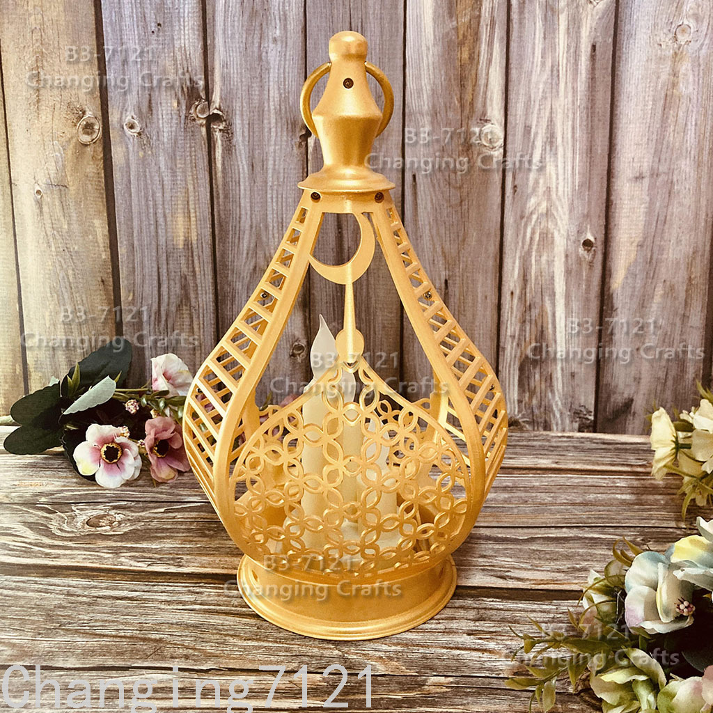 Cross-border wholesale of Ramadan Christmas wind lanterns, LED electronic candles, Ramadan night antique horse lanterns, decorative craft ornaments