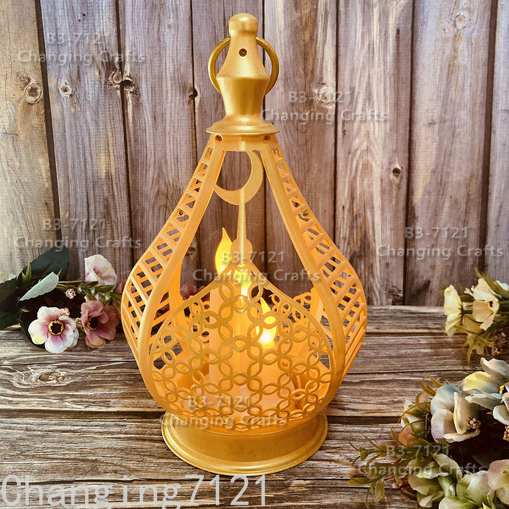 Cross-border wholesale of Ramadan Christmas wind lanterns, LED electronic candles, Ramadan night antique horse lanterns, decorative craft ornaments details Picture