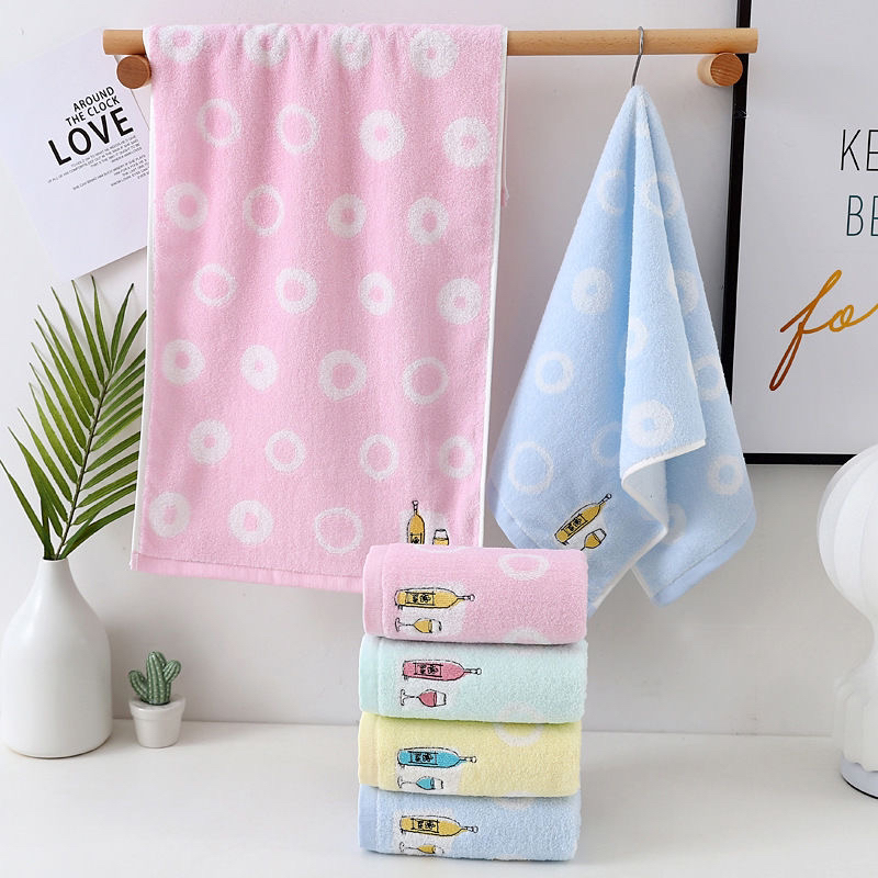 Wholesale pure cotton towels that absorb water and do not shed fibers. High-end all-cotton striped face towels for adults taking baths and washing faces. Wine glasses details Picture