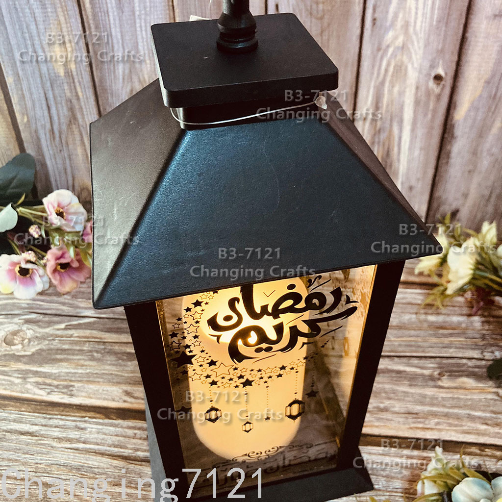 LED outdoor lawn garden Christmas and Halloween ramadan plastic candle wind lantern Ramadan usb decoration craftsmanship details Picture