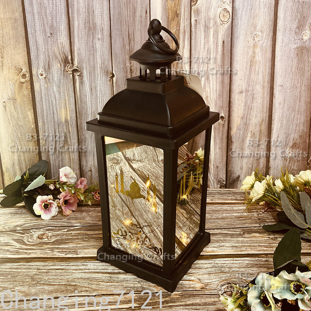 Cross-border wholesale of Ramadan Christmas wind lanterns, LED electronic candles, Ramadan night antique horse lanterns, decorative craft ornaments