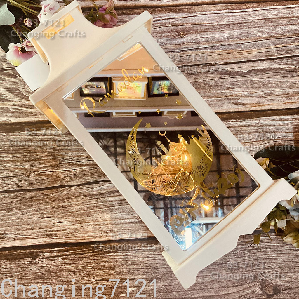 The plastic antique kerosene flame wind lamp for ramadan and the electronic candlelight for Christmas in Eid al-Adha Item Picture