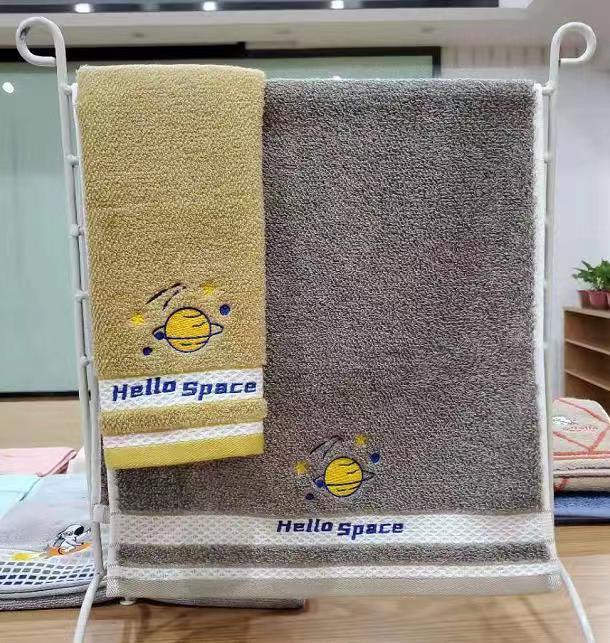 hello earth towel pure cotton face wash household absorbent men's and women's bath towel face towel hello space thumbnail