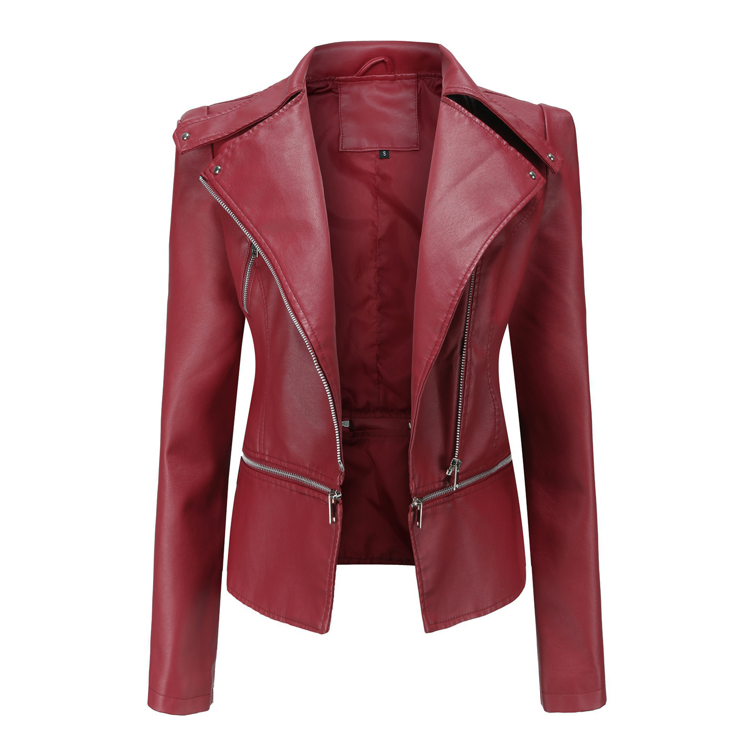 Cross-border women's clothing European-sized new leather jacket for women with detachable hem, spring and autumn coat, women's fashion casual jacket 2021 Application Scenario