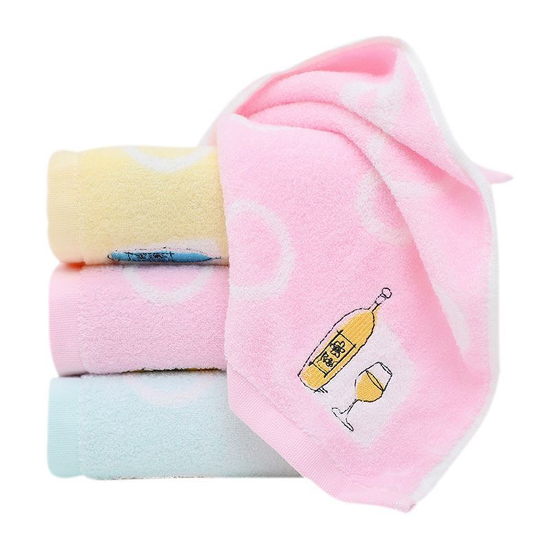 Wholesale pure cotton towels that absorb water and do not shed fibers. High-end all-cotton striped face towels for adults taking baths and washing faces. Wine glasses Item Picture