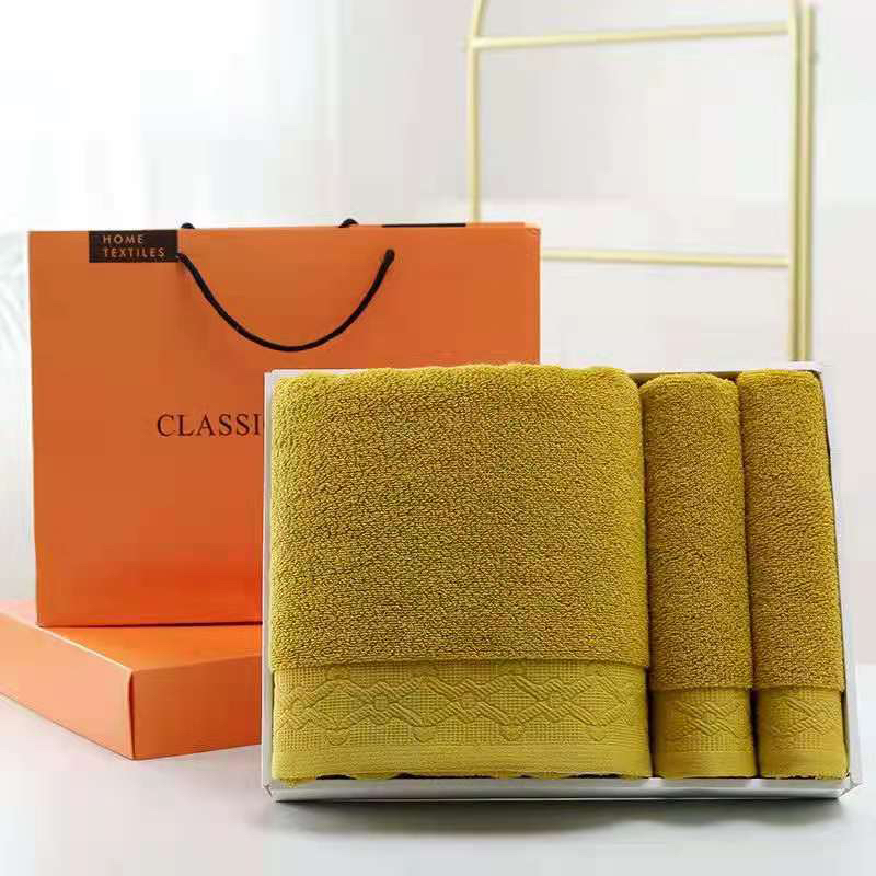 Pure cotton adult absorbent children super soft thickened hotel, hotel and household non-removable towel and bath towel gift set for gifting details Picture