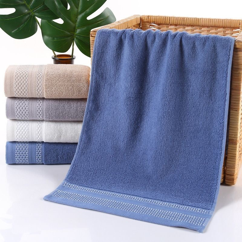 Pure cotton towel that absorbs water and does not shed fibers. Thickened and soft face towel. White checkered for home use. Male and female students take baths and wipe their faces details Picture