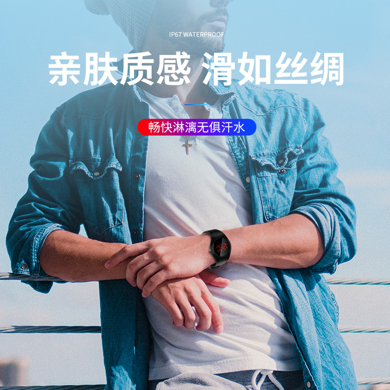 Cross-border bestseller ultra-thin round LED children's gift watch, sunglasses, fashionable and casual student electronic watch Application Scenario