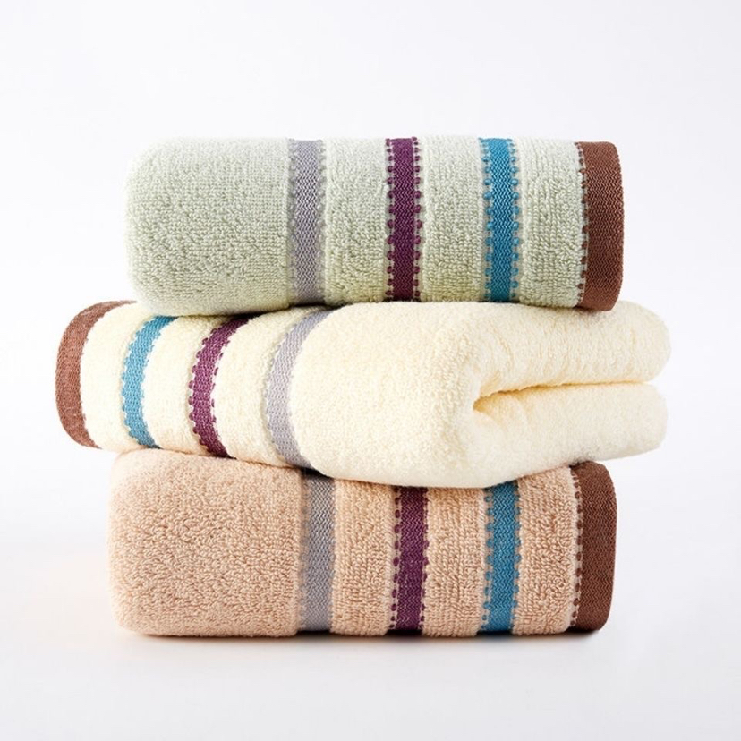 Pure cotton household face washcloth absorbent strong hair good product striped plain back gift face wipe