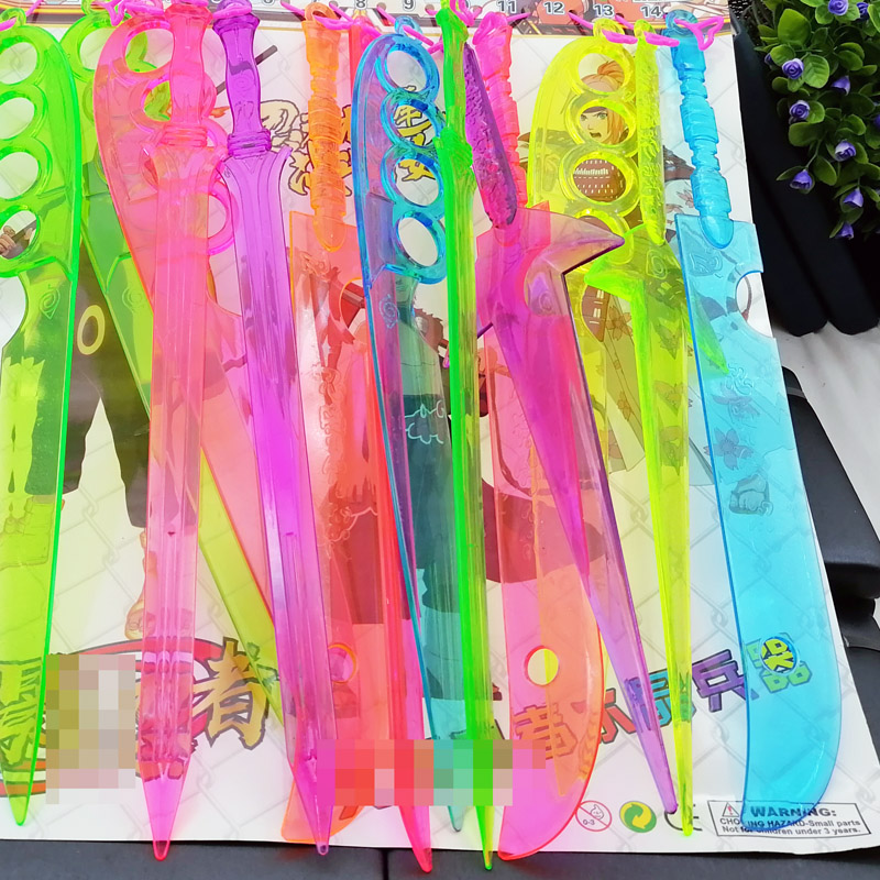 L4321HR Crystal Weapon Series Plastic Knife Weapon Model Complete Set of Educational children's toys, swords and guns details Picture