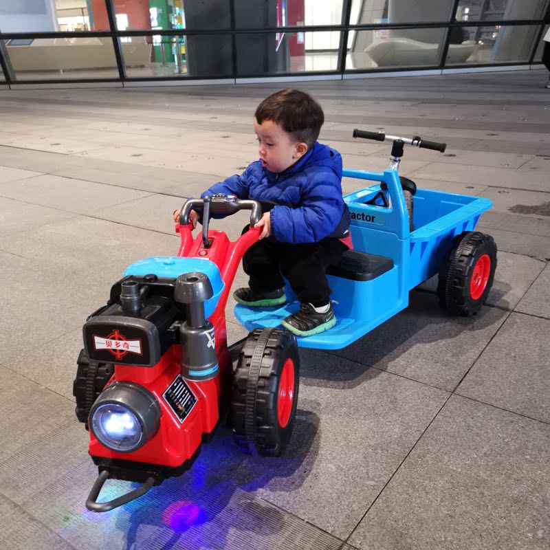 Walking tractor new electric car for children Walking mini tractor Dong Fang Red electric car