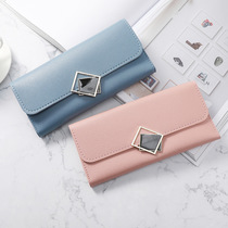 Korean version of small fresh purse lady new simple solid color multi-card coin wallet ultra-thin hand purse purse woman