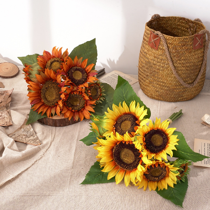 Artificial flowers, artificial lawns, artificial trees, creative high-end sunflowers, sunflower bouquets, artificial flowers for home decoration, salbutted chrysanthemums, artificial flowers, dance props, artificial flowers, artificial lawns, artificial trees