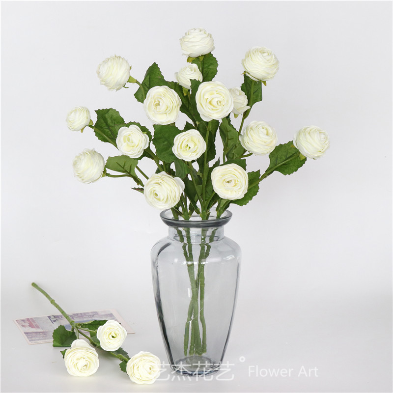 Simulated 3-head small lotus flowers for living room and bedroom decoration, artificial flowers, home decoration ornaments, simulated flower bouquets Specification image