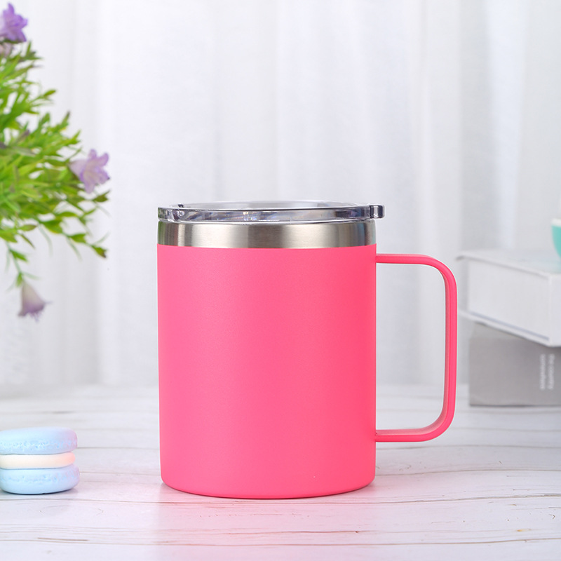 Simple 304 stainless steel insulated cup with handle, office water cup, fruit-colored straight car cup, customizable as a gift Item Picture