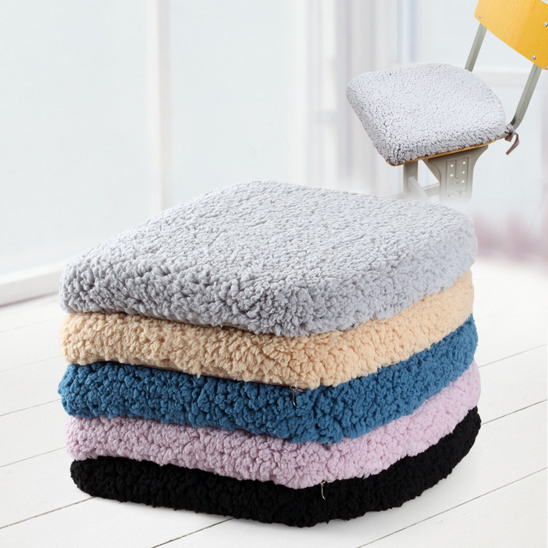 Warm cotton fleece student seat cushions, school classroom memory cotton cushions, chair seat cushions, straps, thickened chair cushions, bottom cushions