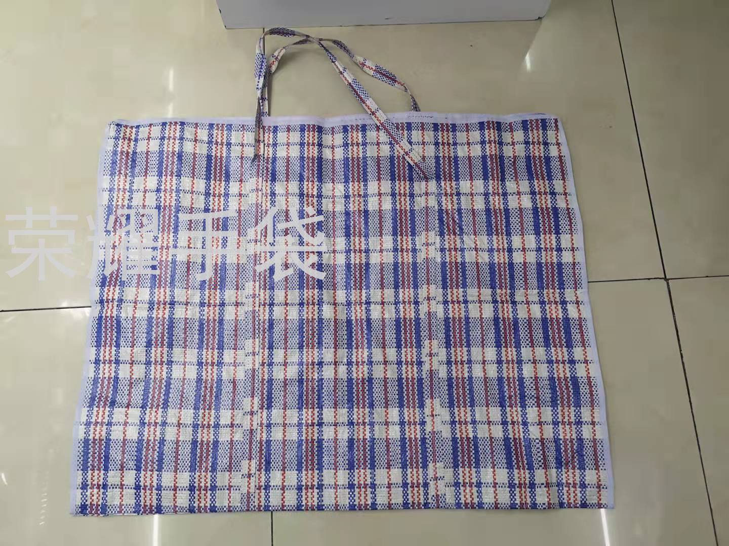 Factory direct sales of grid woven bags, luggage bags, home bags, storage bags, pp material three-color snake skin bags, extra-large bags Item Picture